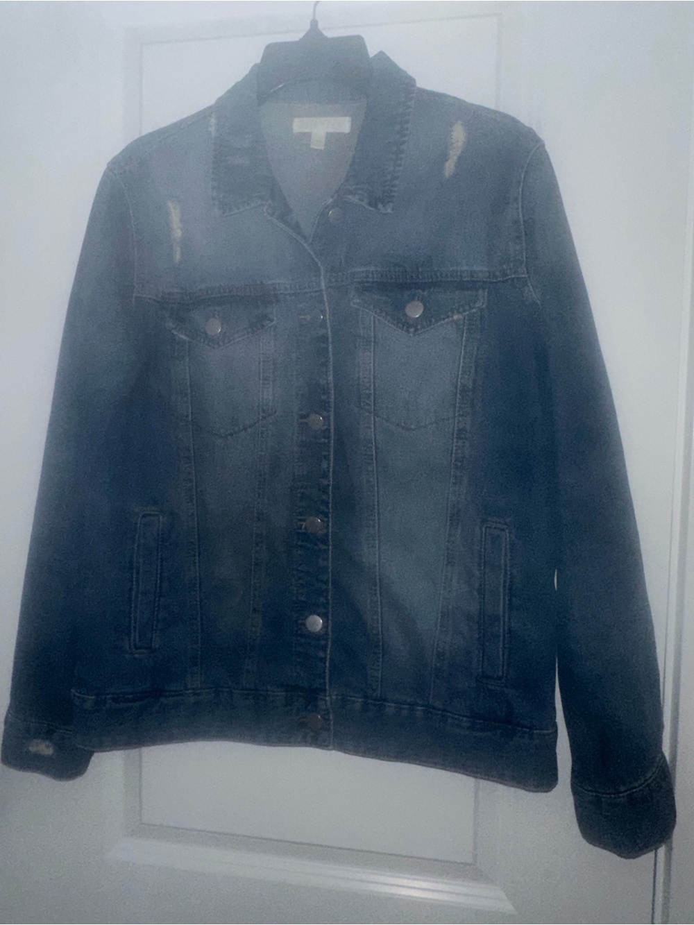 Abound Dark Blue Distressed Denim Jacket